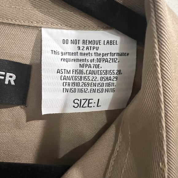 Wolverine Men FR Twill Long Sleeve Shirt Button Down Shirt Cotton, Sz Large - Picture 6 of 8